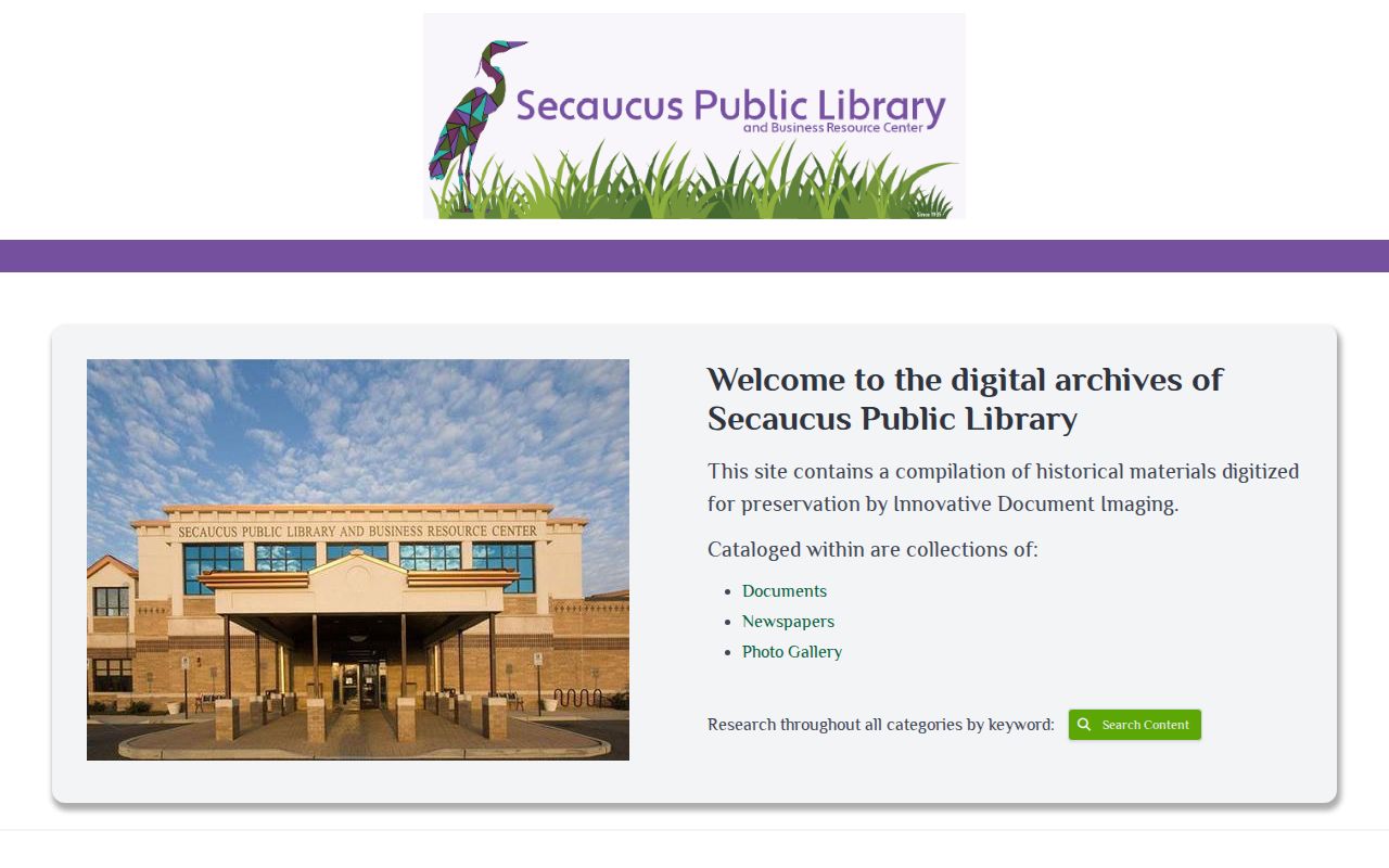 Secaucus city directory research through the Secaucus digital archive