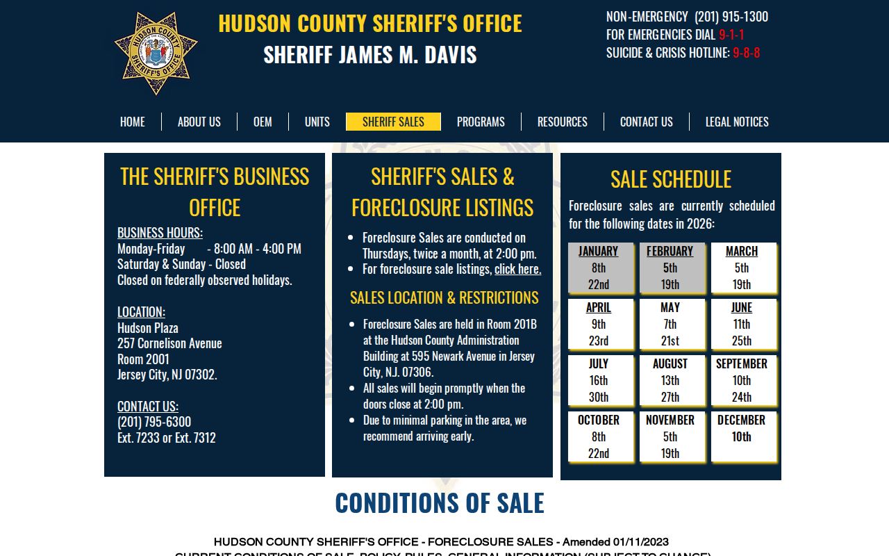 Secaucus residents directory Hudson County foreclosure sale records