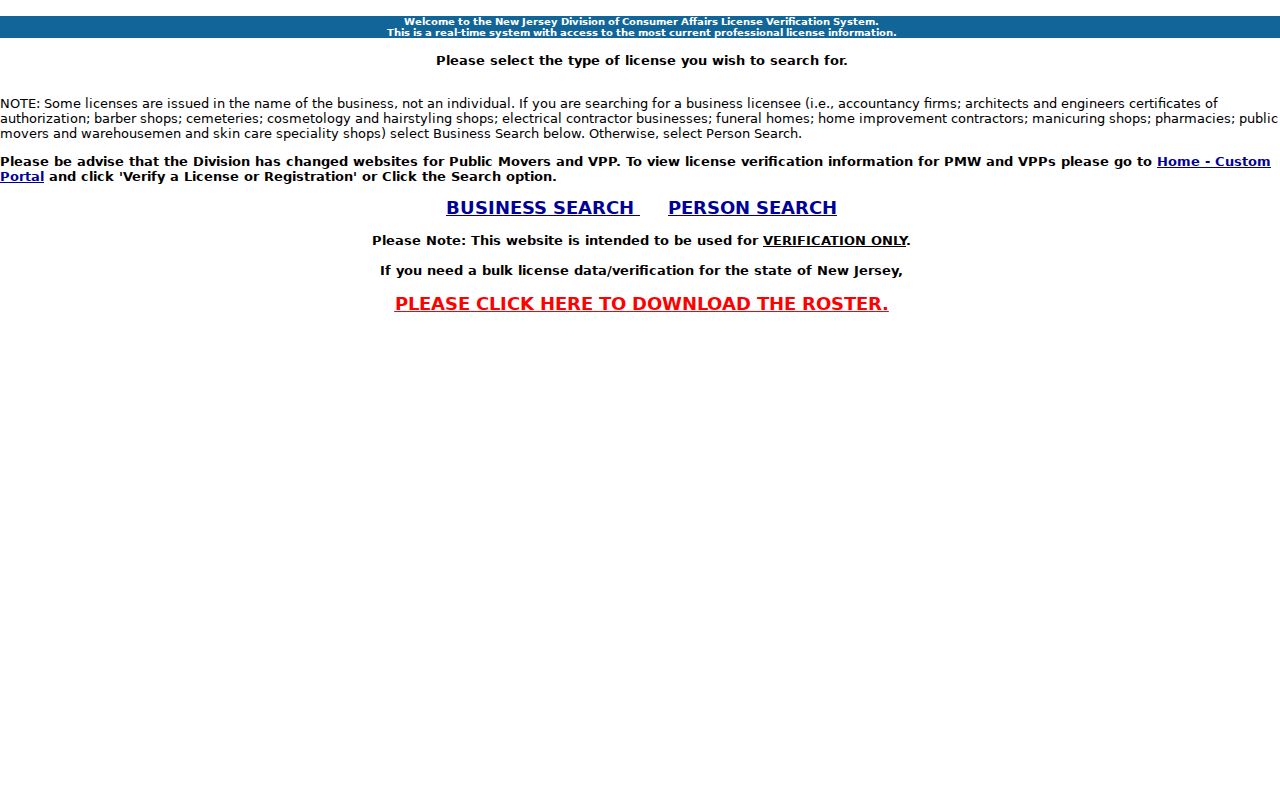 Secaucus residents directory New Jersey professional license verification