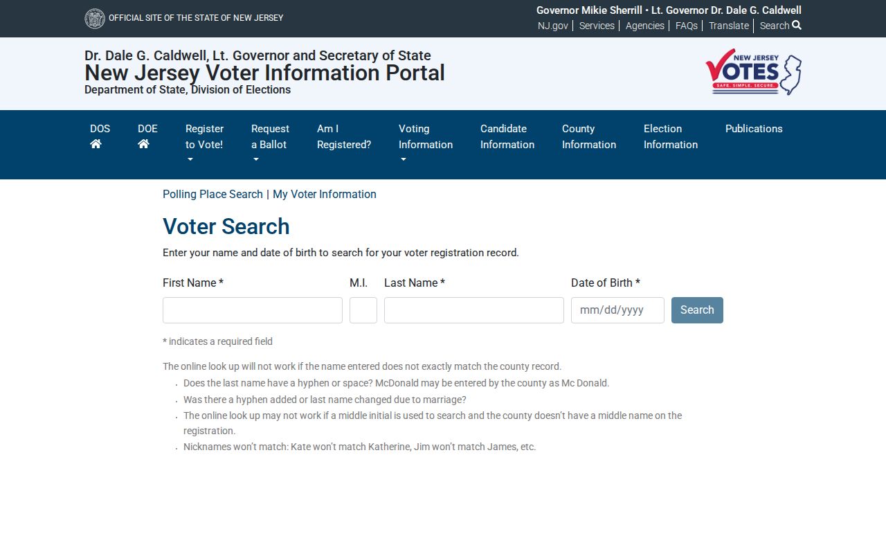 Secaucus residents directory New Jersey voter registration lookup