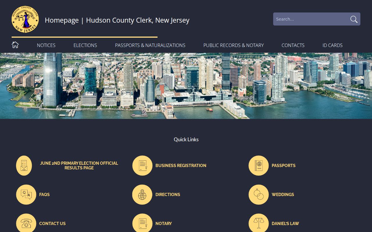 Secaucus residents directory Hudson County Clerk records office