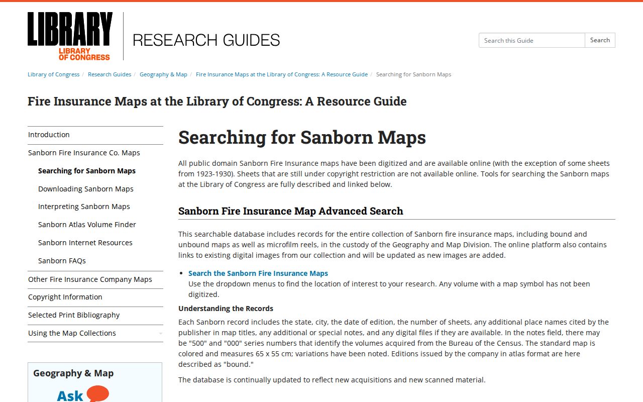 Secaucus previous residents Library of Congress Sanborn map search guide